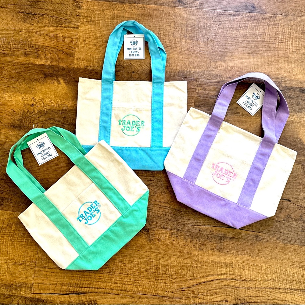 1 Trader Joe’s Mini Canvas Tote Bag w/pockets NWT YOUR PICK Limited edition 2025